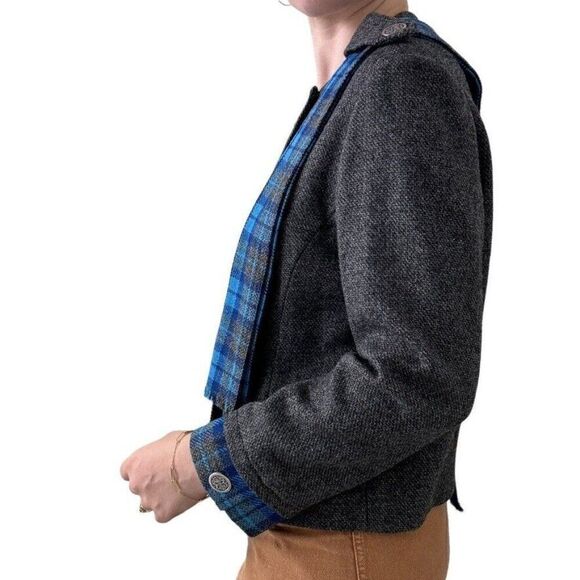 Vintage Reldan Grey Wool Renaissance Fair Cropped Blazer Jacket Made in England - Picture 6 of 7